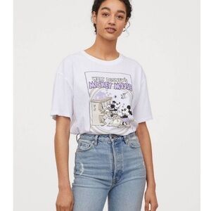 H&M Disney‎ Mickey & Minnie Mouse T Shirt Size XS
